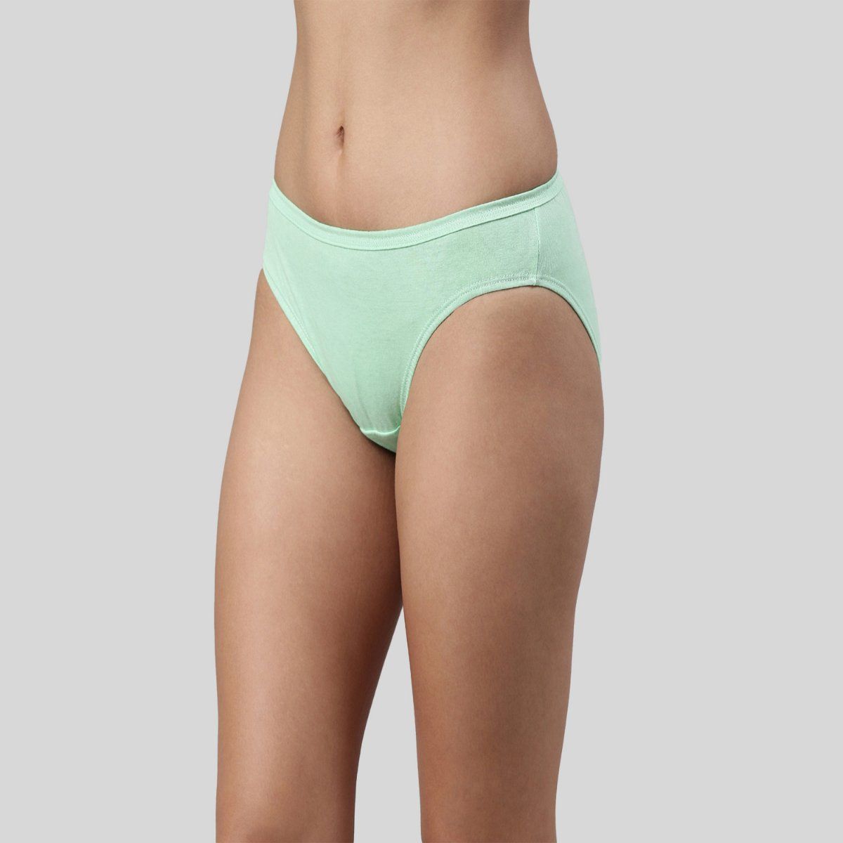 Kryptic Women Teal Green Pista Green Boys Blue Solid Cotton Bikini Briefs Pack Of Buy