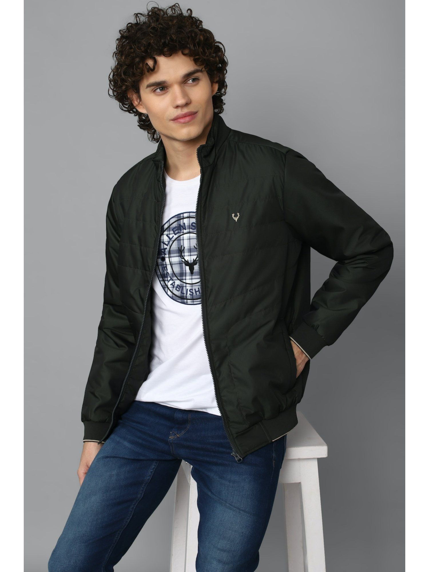 Allen solly full clearance sleeve solid men's jacket