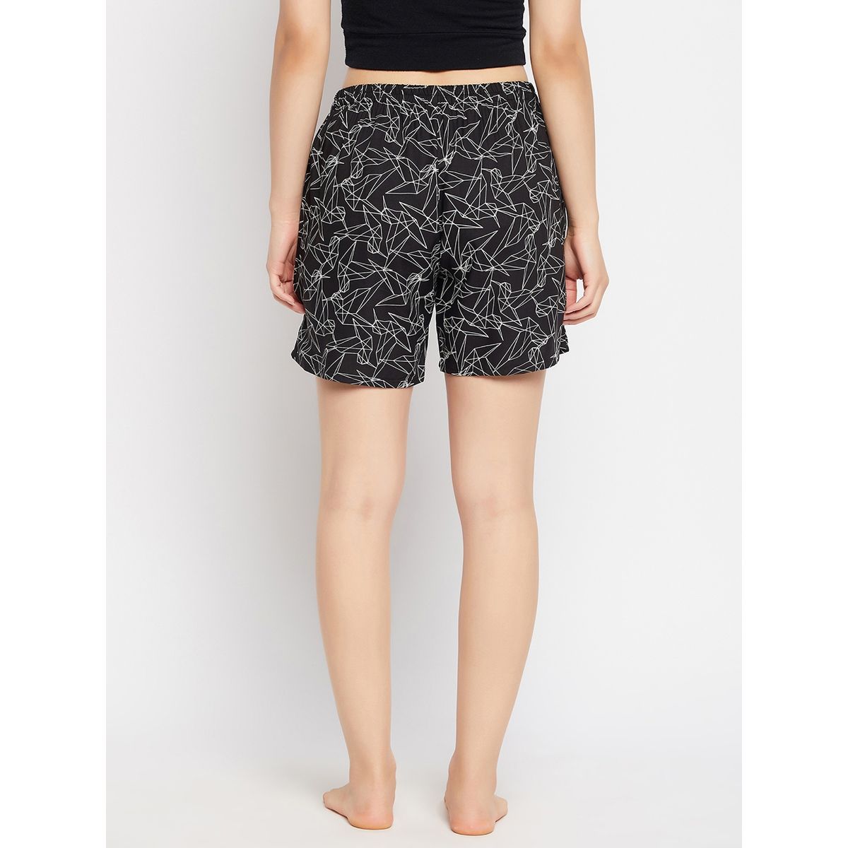 Clovia Rayon Print Me Pretty Boxer Shorts With Pocket Multicolor