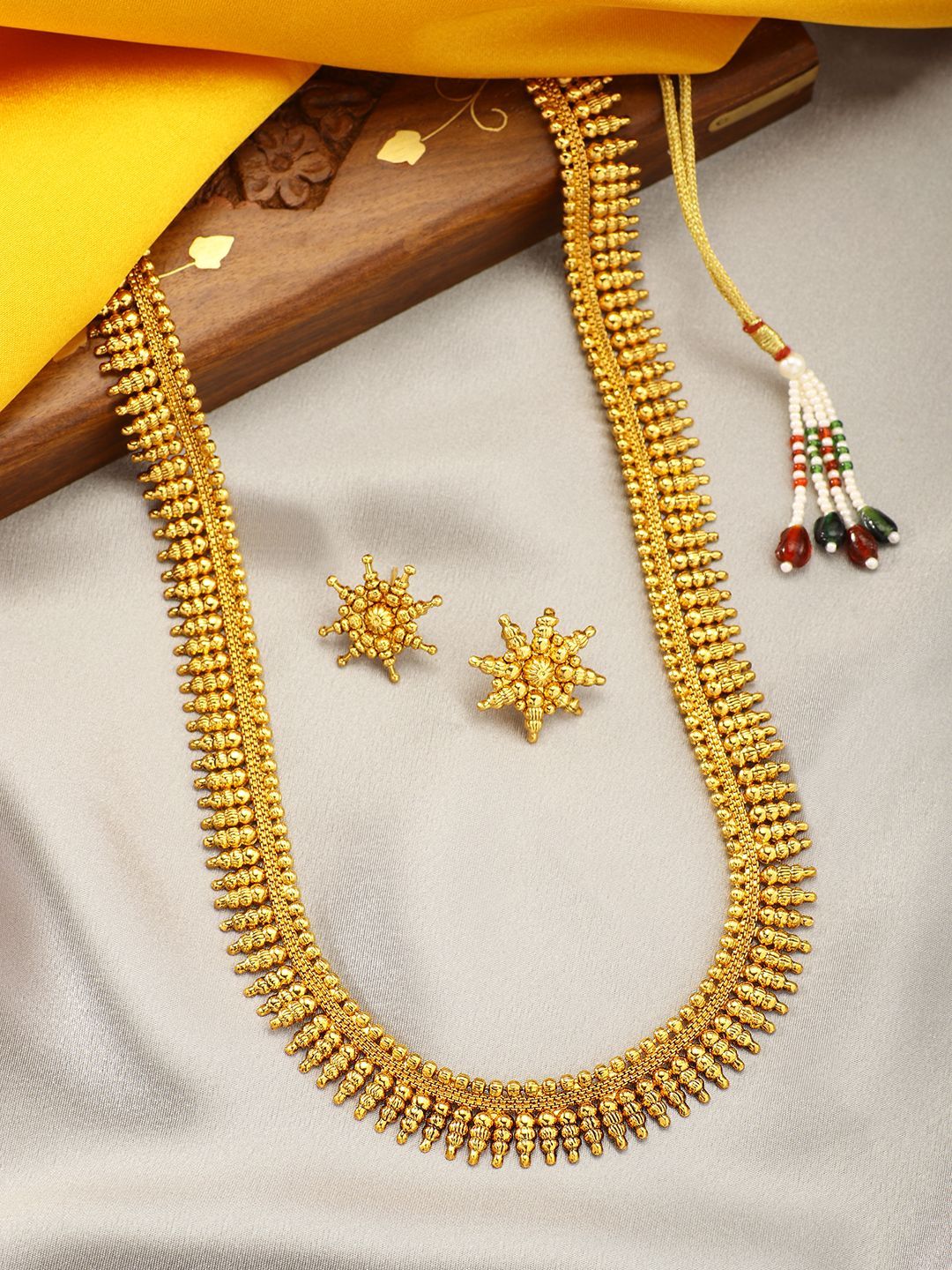 gold long necklace designs