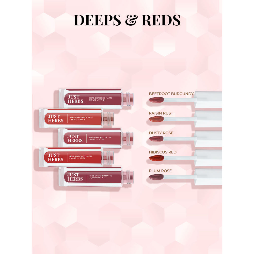 Buy Just Herbs Matte Liquid Lipstick Set of 5 with Sweet Almond Oil