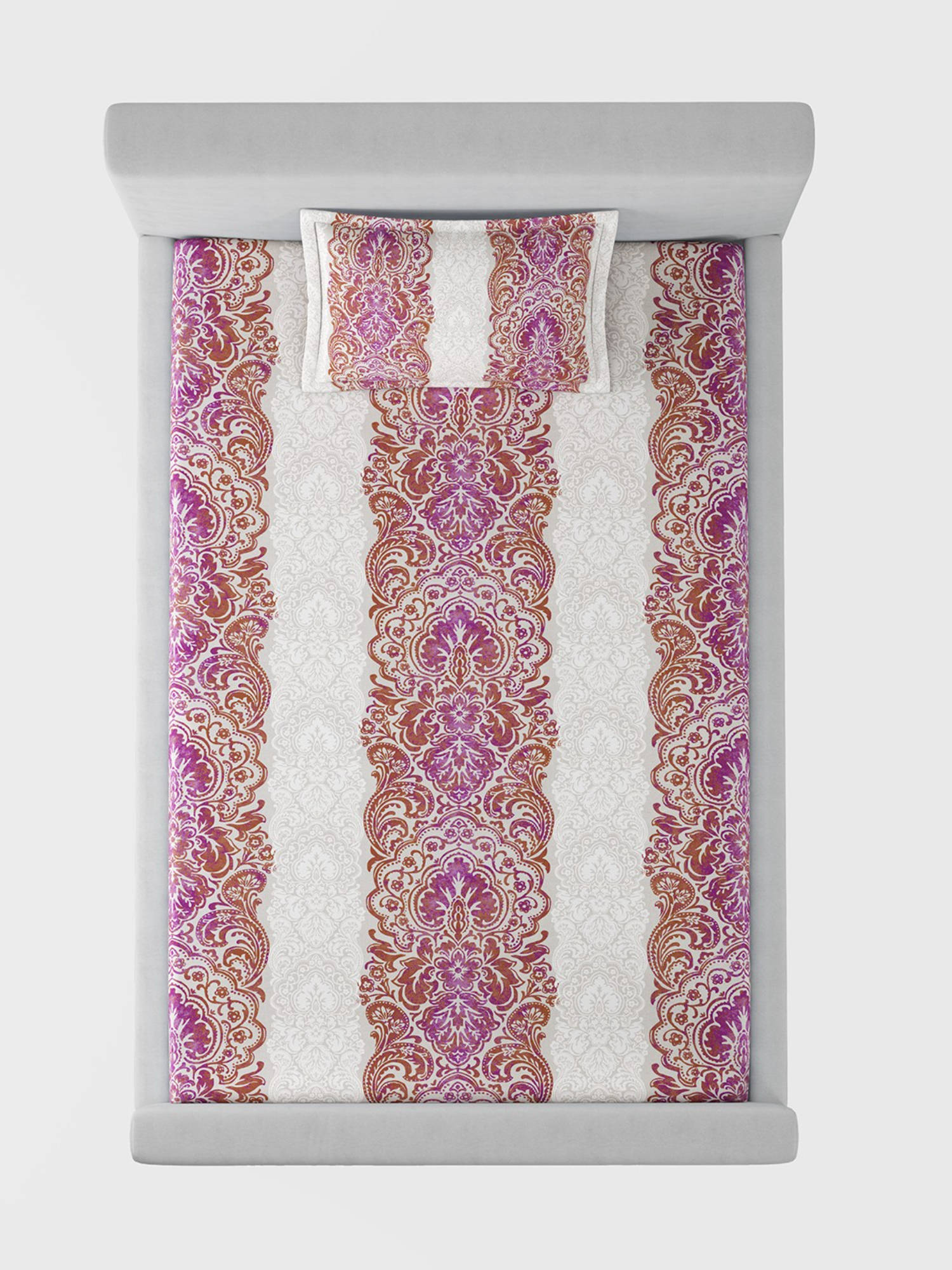 SANSAAR A D'DECOR BRAND LIVE CONSCIOUSLY Dynasty Pink Bedsheet with 1 Pillow Cover (Single)