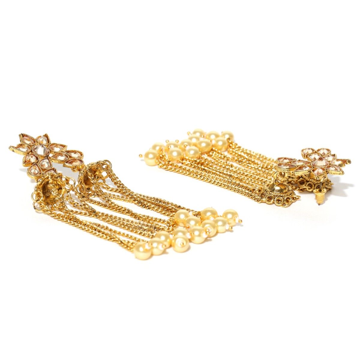 Priyaasi's Party Wear Pearl Gold Plated Pearl Jhumki/Jhumka Earrings ...