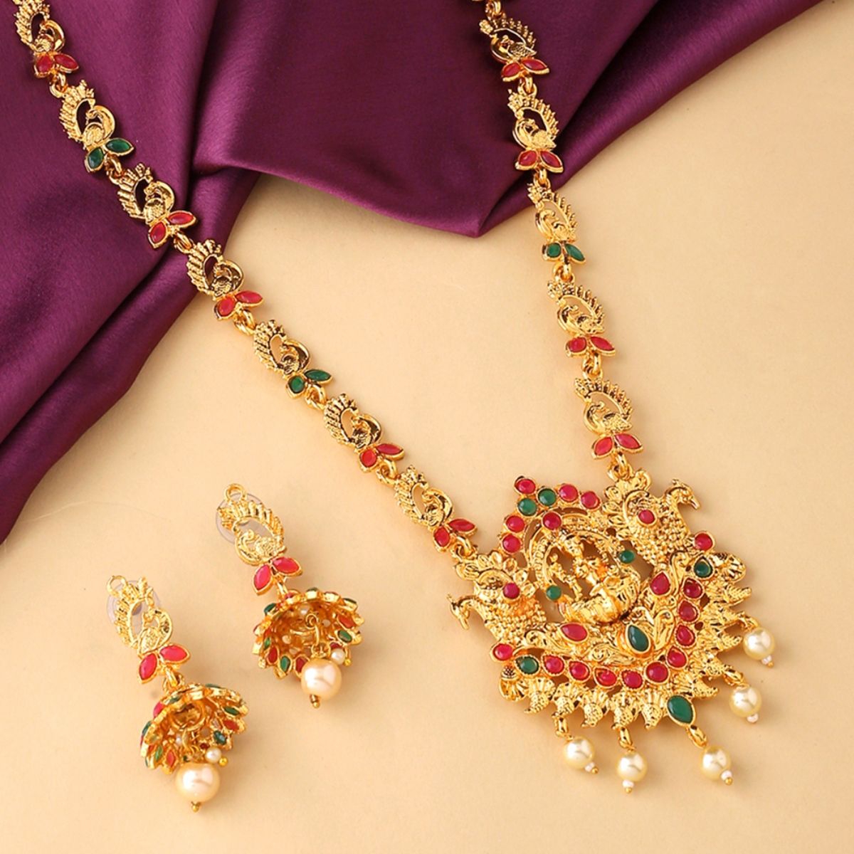 Buy Tarinika Myra Antique Goldplated Indian Jewelry Set With Long Online  in India  Etsy
