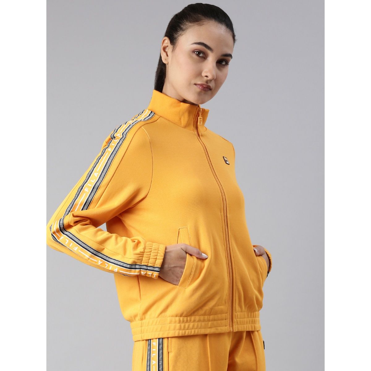 Fila yellow tracksuit best sale