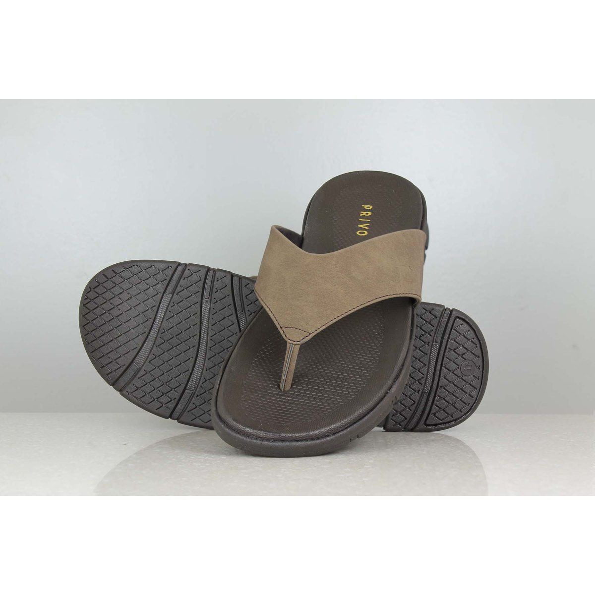 Buy PRIVO Brown Solid plain Sandals Online