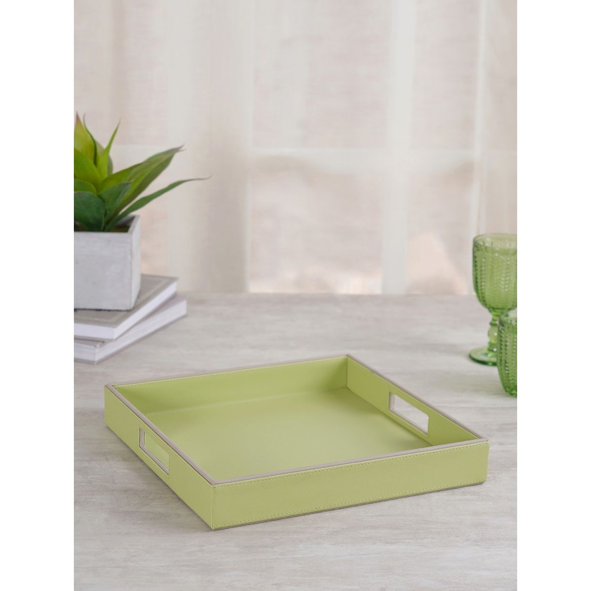 Pure Home + Living Della Square Green Serving Tray Buy Pure Home