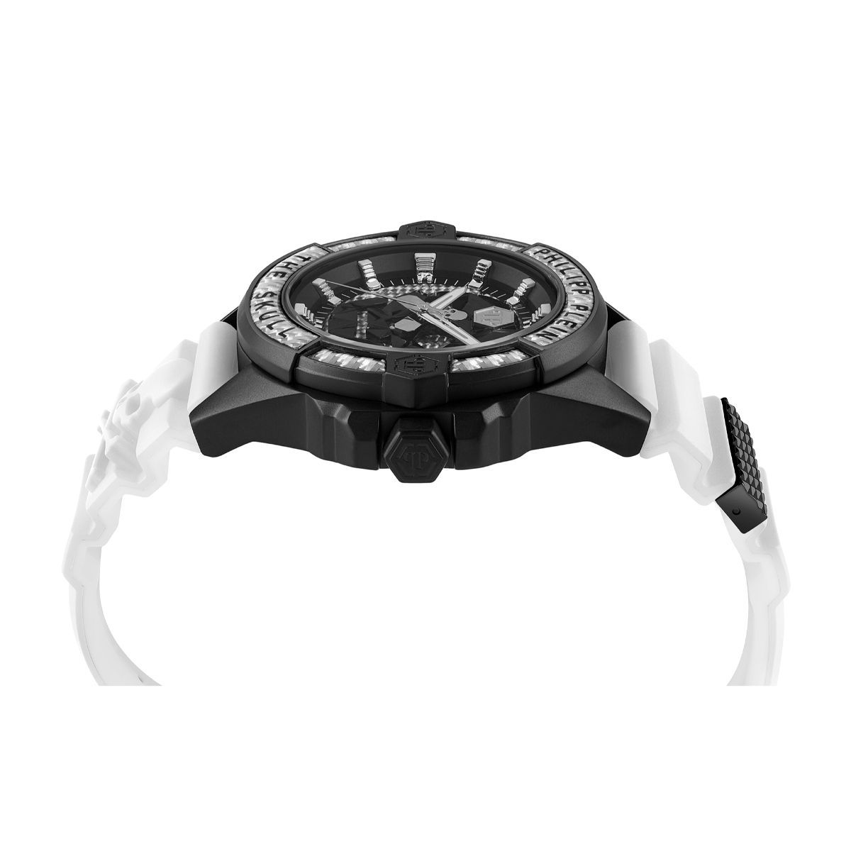 Philipp Plein Men Black Round Analog Stainless Steel Dial Watch