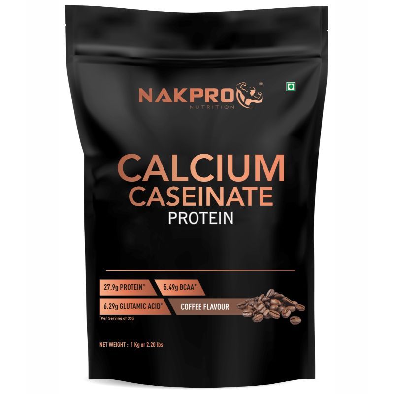 NAKPRO Calcium Caseinate, Slow-digesting Casein Protein Powder - Coffee