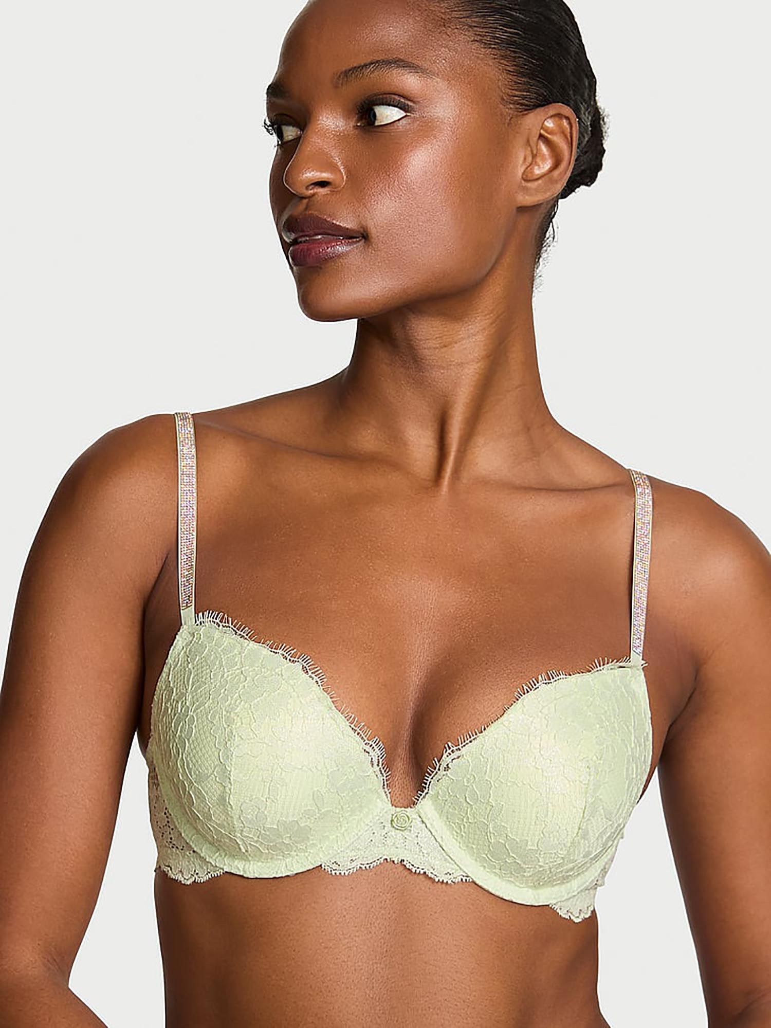 Buy Victoria's Secret Dream Angels Twinkle Silver Lace Push-Up Bra