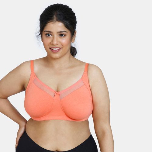 Buy Zivame Double Layered Non-Wired Full Coverage Super Support Bra - Fresh  Salmon Online