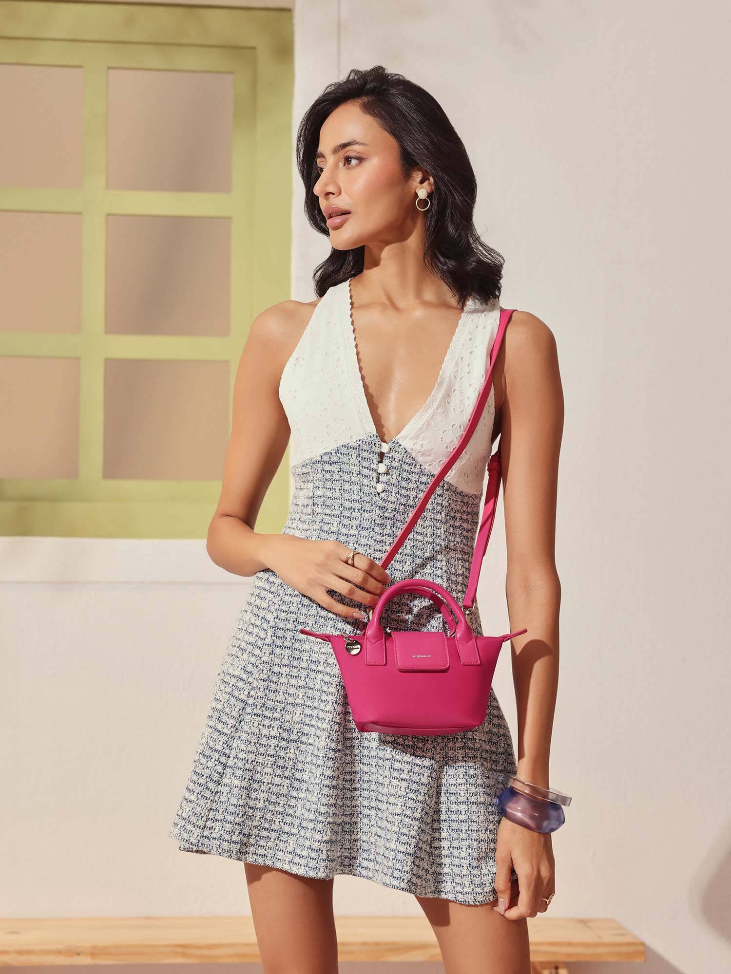 MIRAGGIO Candice Crossbody Sling Bag with Detachable Strap - Pink (S)
