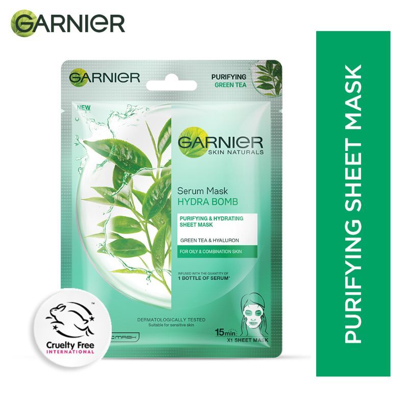 Garnier Skin Naturals Hydra Bomb Green Tea Face Serum Sheet Mask