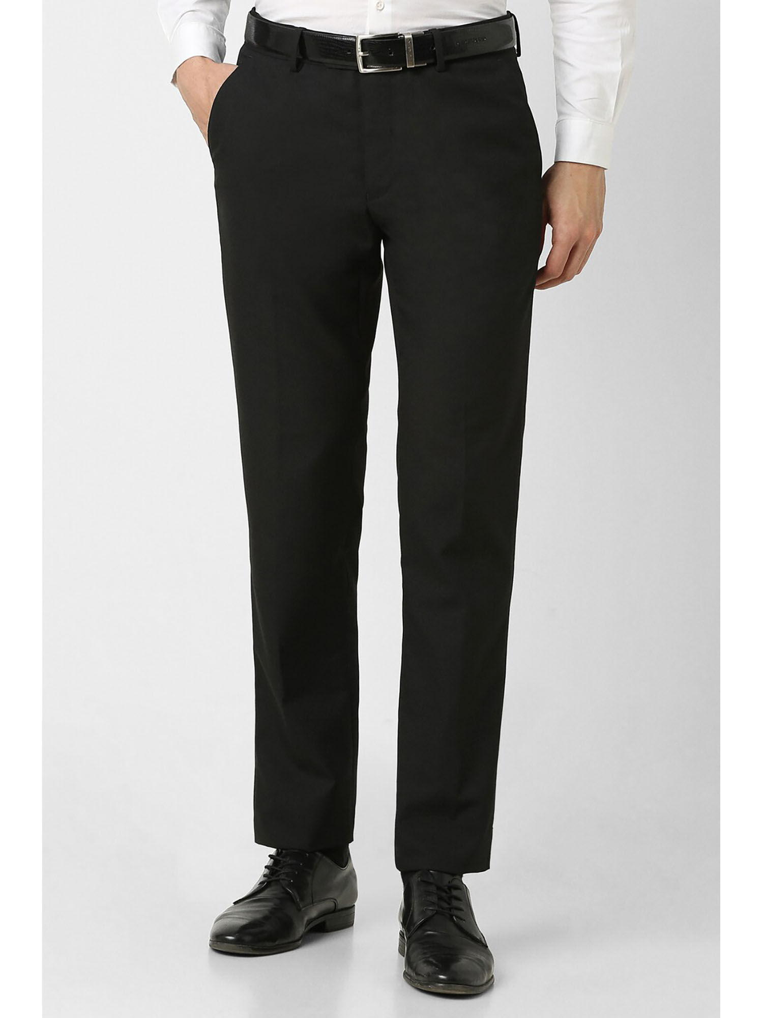 PETER ENGLAND Regular Fit Men Black Trousers - Buy PETER ENGLAND Regular  Fit Men Black Trousers Online at Best Prices in India | Flipkart.com