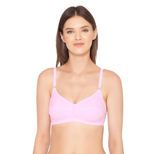 Buy Groversons Paris Beauty Women's Non-padded Non-wired Full Coverage  Cotton Bra - Pink Online