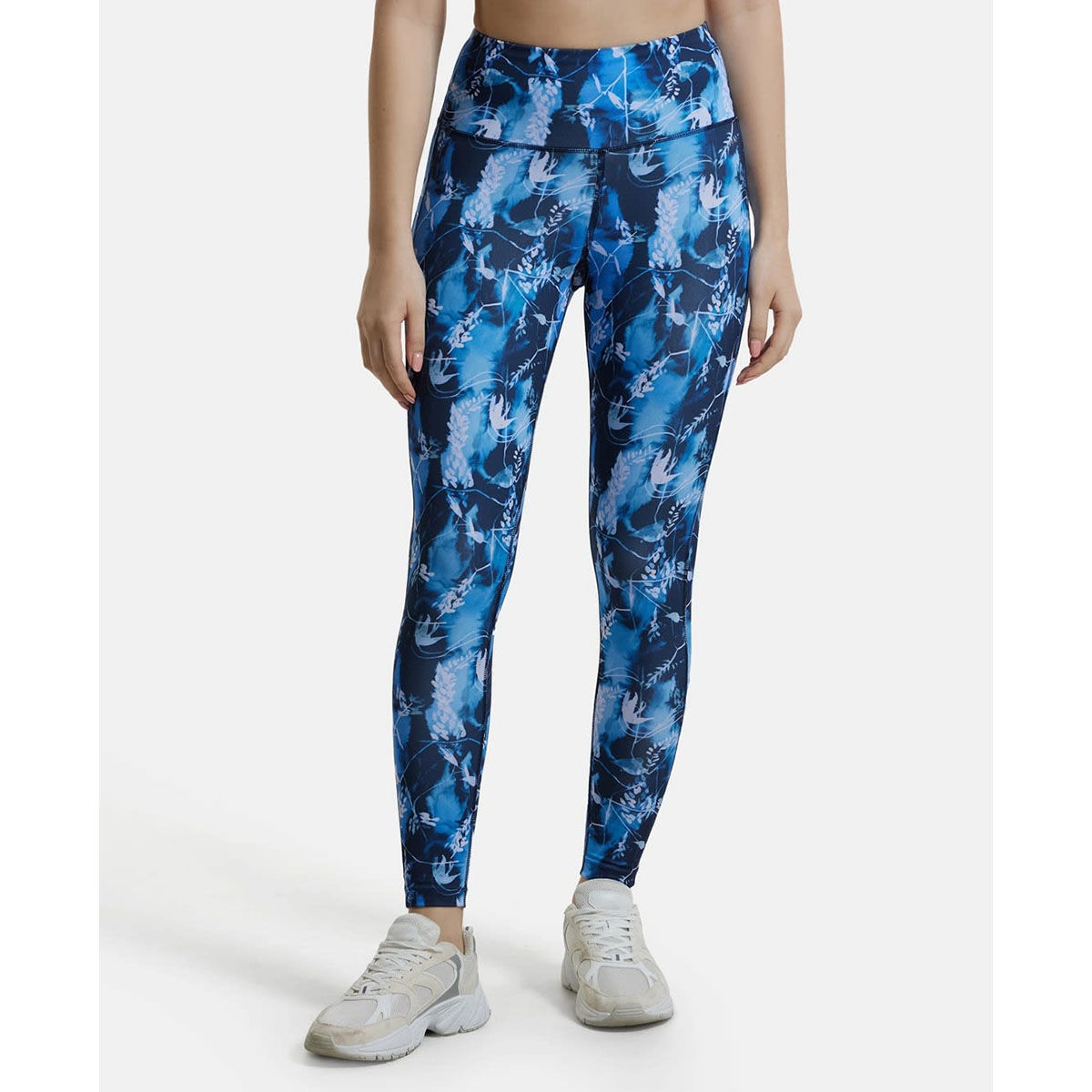 Buy Jockey MW68 Women Microfiber Elastane Performance 7 8th Leggings Sky Captain Printed Online