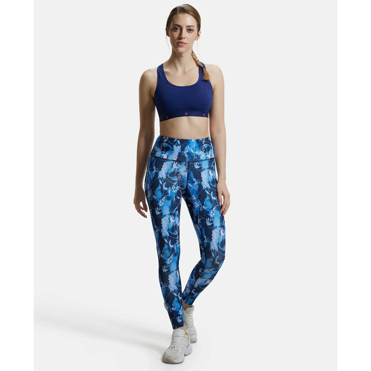 Buy Jockey MW68 Women Microfiber Elastane Performance 7 8th Leggings Sky Captain Printed Online