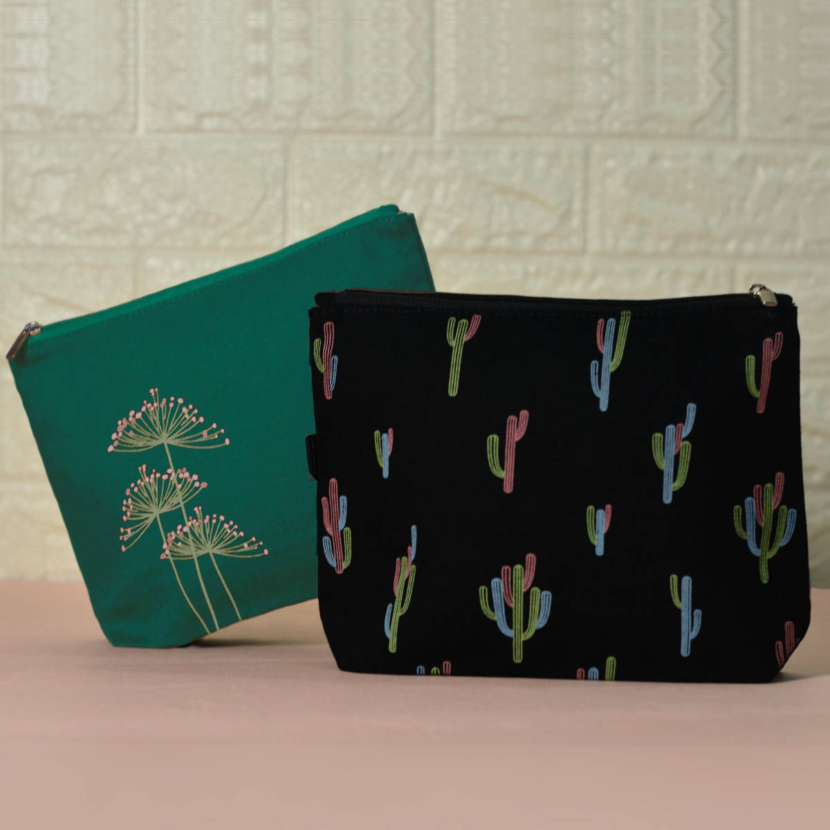 EcoRight Women Cosmetic Pouch (Pack of 2) Multi-Color