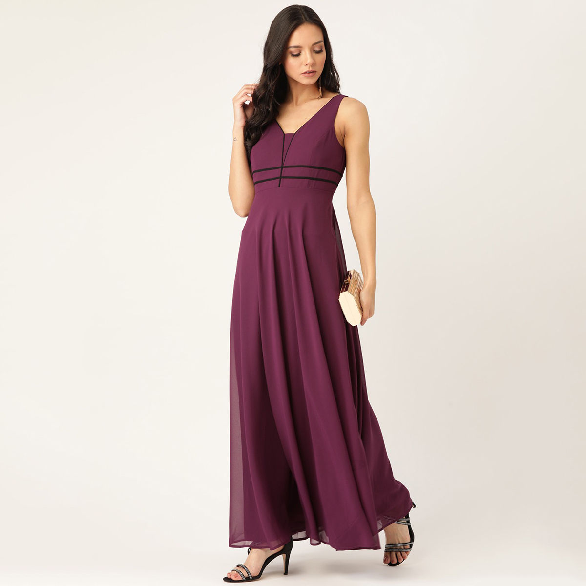 Twenty Dresses by Nykaa Fashion Gold Purple Rectangular Party