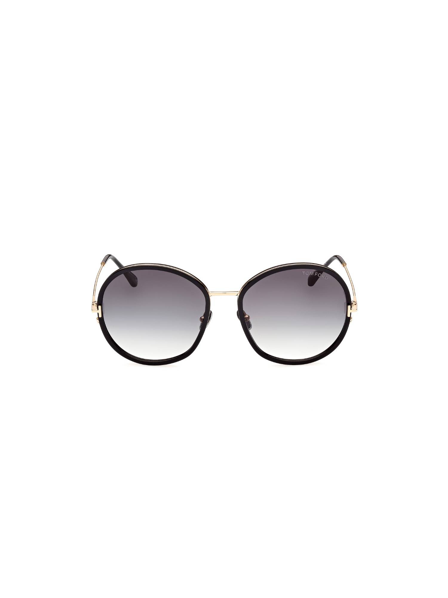 Tom Ford Black Metal Full Rim Round Women Sunglasses (58)