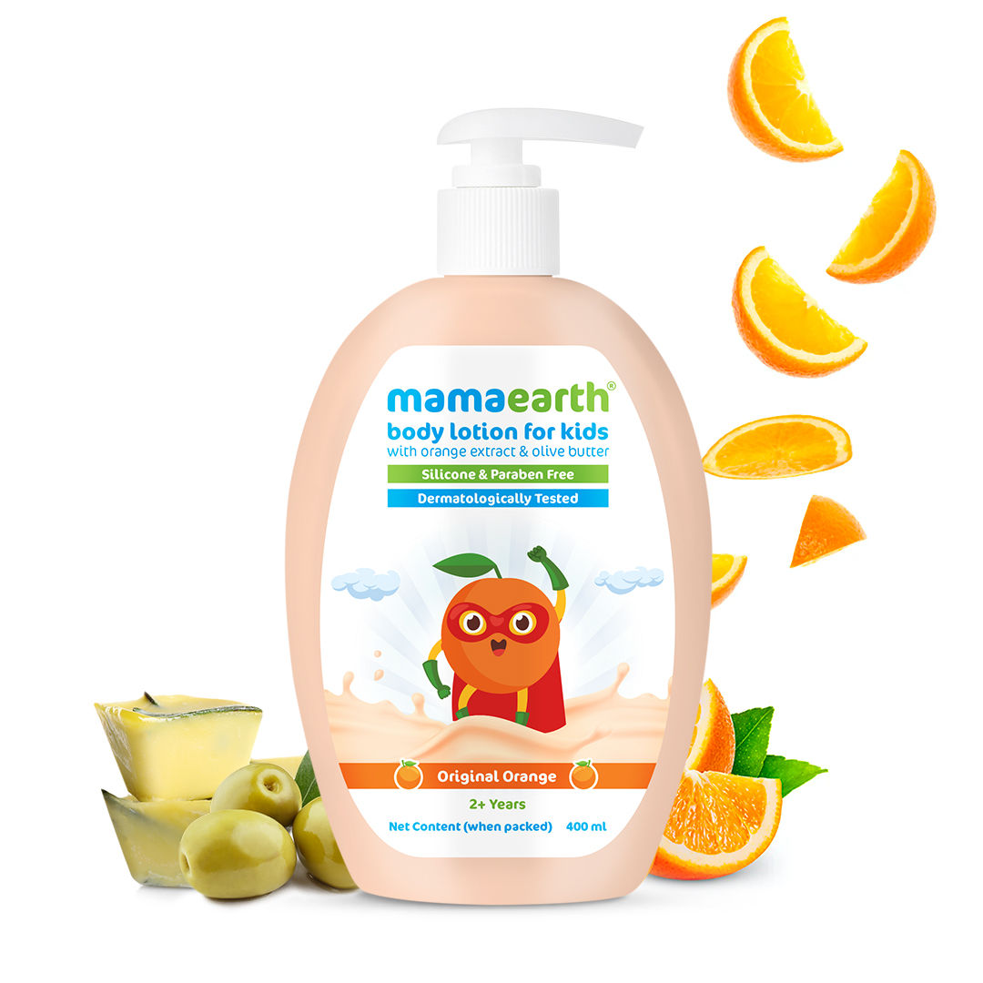 Mamaearth Original Orange Body Lotion For Kids With Orange & Olive Butter