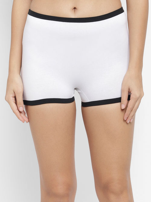 Buy N-Gal Womens 4 Way Cotton Lycra Lingerie Underwear Boyshort Panty -  White (XXL) Online