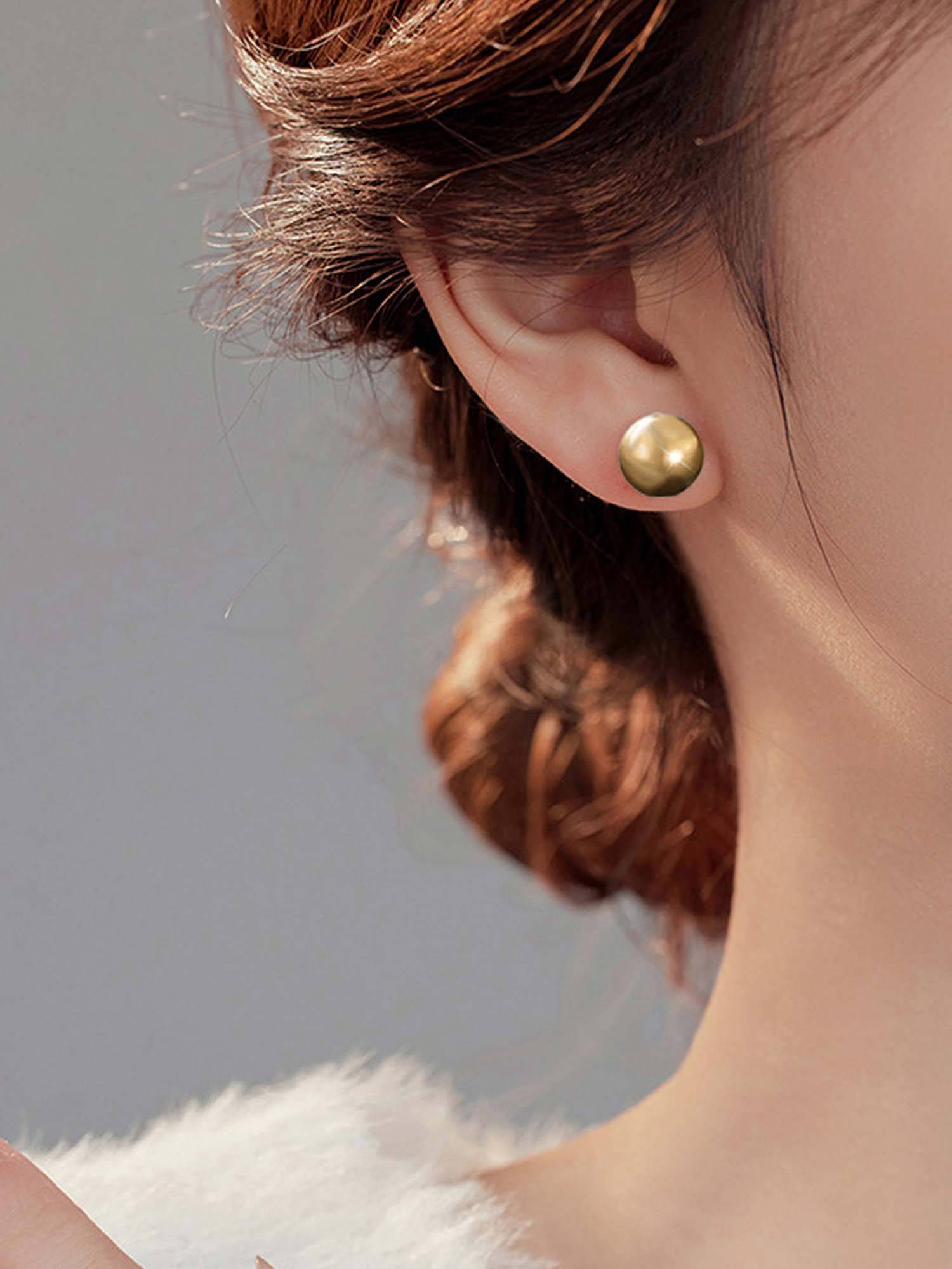 Jewels Galaxy Anti Tarnish Round Shaped Stud Earrings