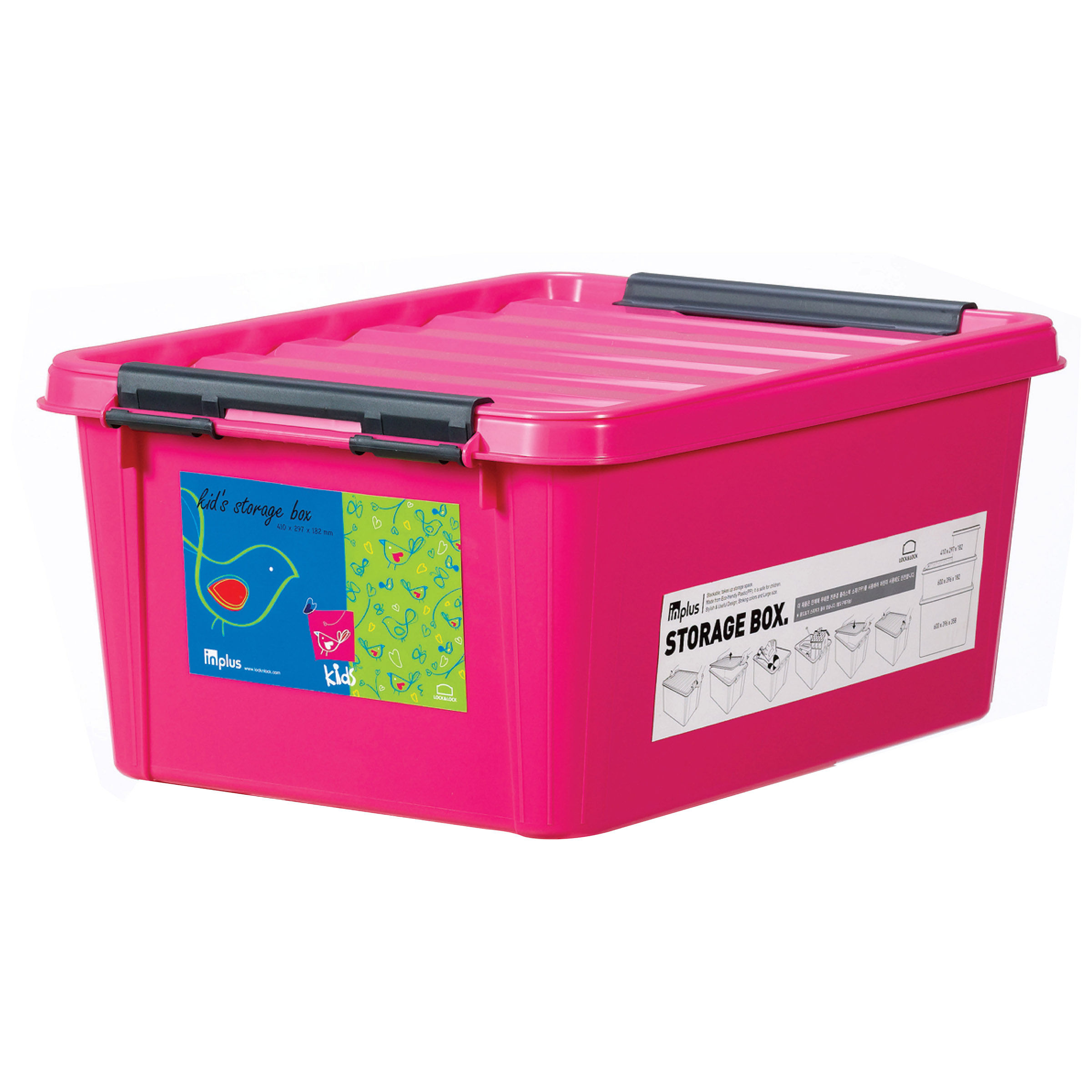 Lock & Lock Inplus Easy Clip Storage Box, 15 Litres, Pink Buy Lock