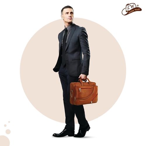 Buy Leather World inch Brown Laptop Expandable Messenger