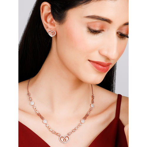 Anushka Sharma Rose Gold Heart Necklace