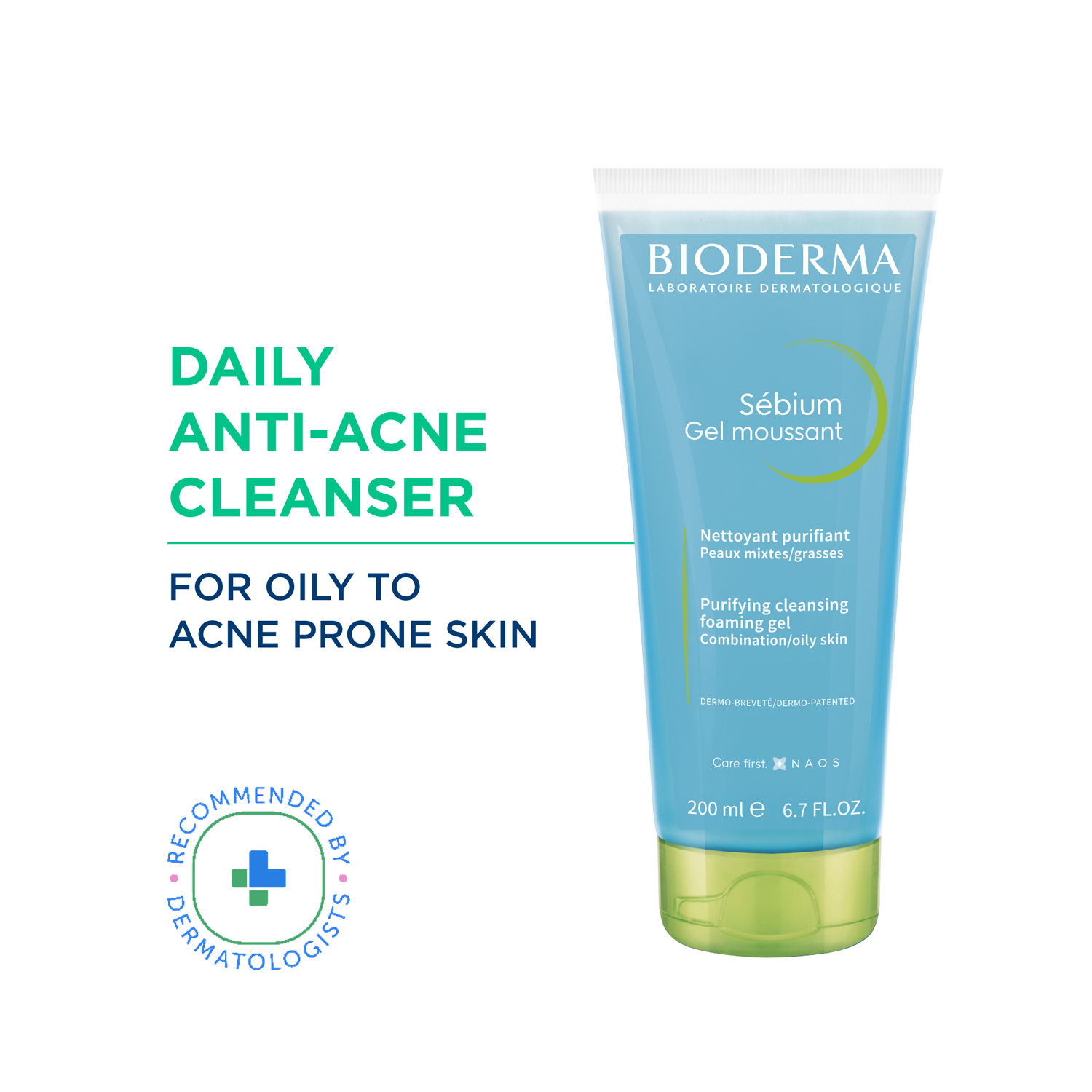 Bioderma Cleanser - Sebium Gel Moussant - Acne Defence Cleanser For Oily Acne Prone Skin