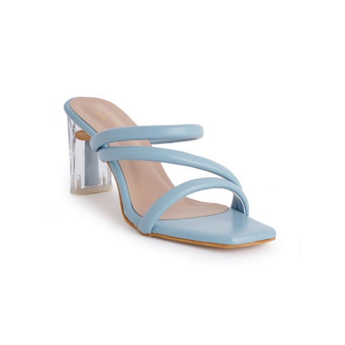 Heel Pale Blue Wedges SCENTRA Solid Sky Blue Sandals Heels (EURO 39)