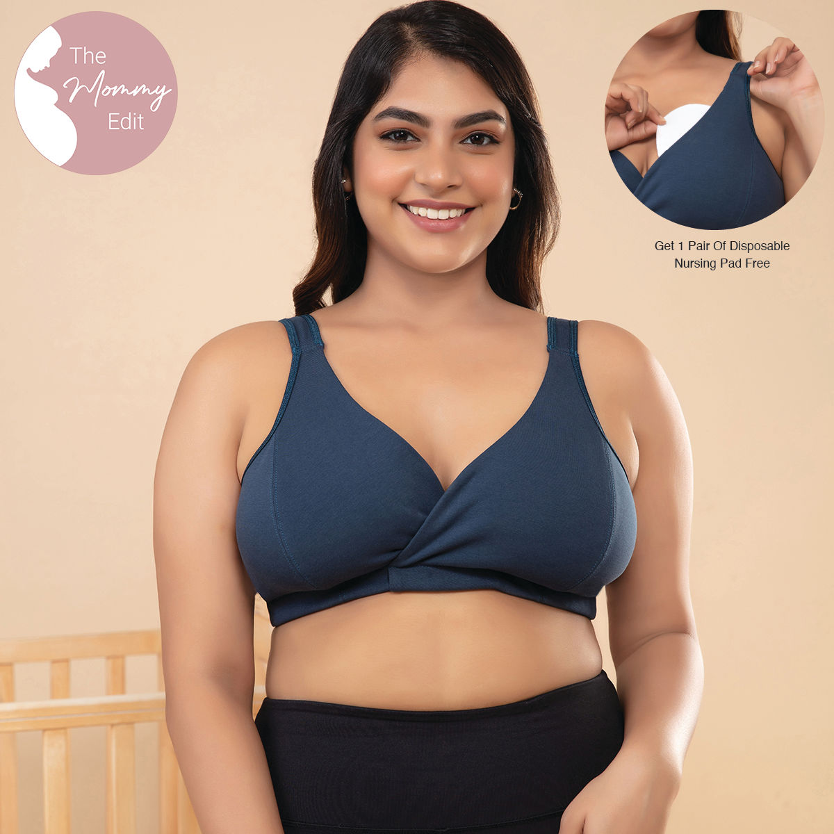 Nykd by Nykaa Cotton Camisole slip with in-built Bra -NYC003 Blush