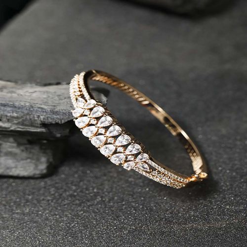 Buy Priyaasi Rose Gold Plated American Diamond Studded Bangle