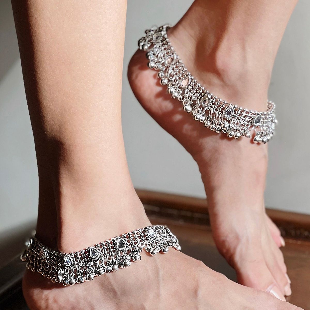 Fashion silver deals anklets