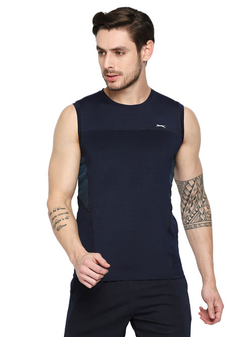Black Panther Mens Navy Sleeveless Tank