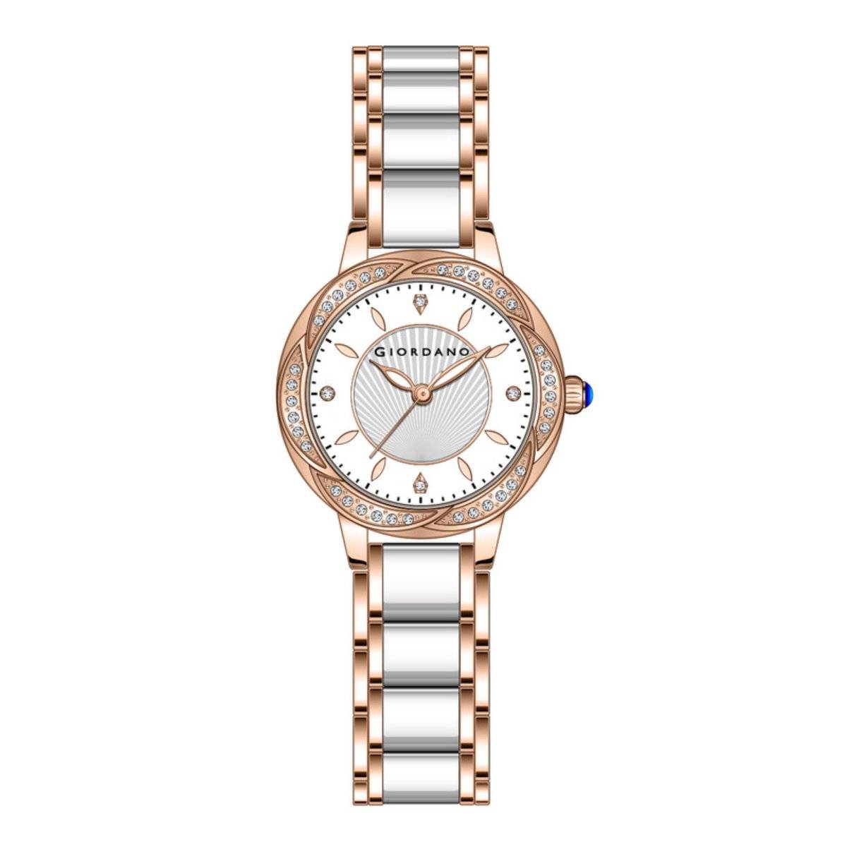 Giordano Women Stainless Steel White Dial Analog Watch - GZ-60095 (M)
