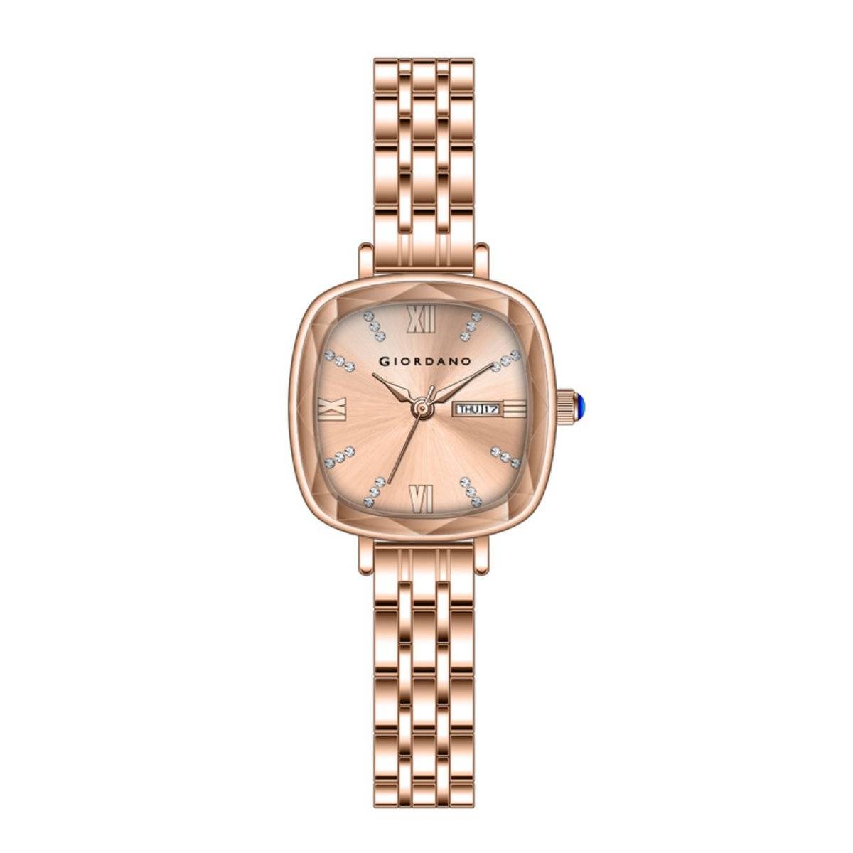 Giordano Women Stainless Steel Rose Gold Dial Analog Watch - GZ-60097 (M)