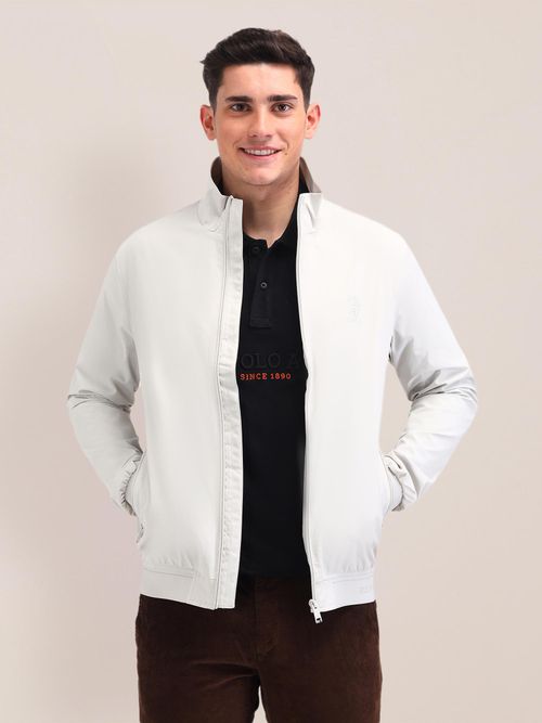 Buy POLO Solid Off White Full Sleeves Jacket Online