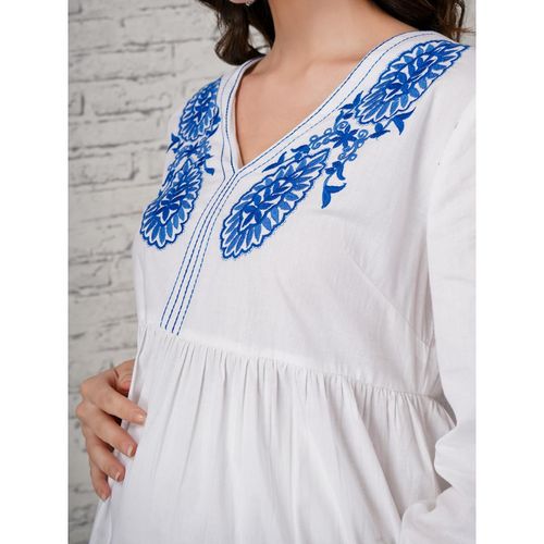 sachin and babi light blue dress Buy Maternity Gown with Dupatta main image 1