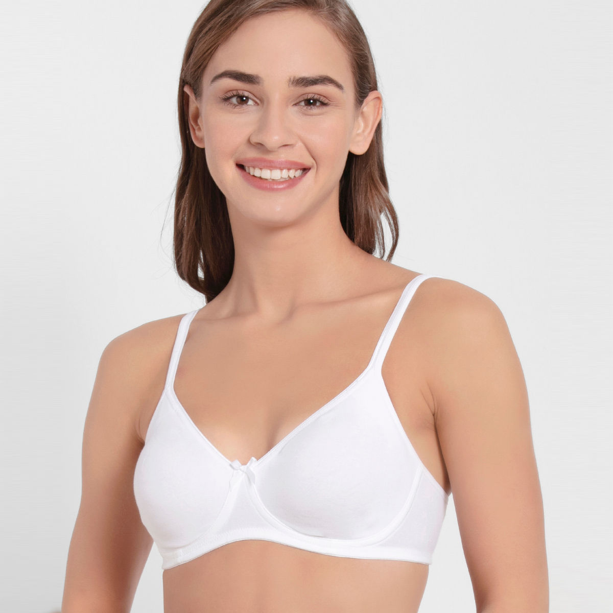 1722 Wirefree Non-Padded Super Combed Cotton Elastane Stretch Medium  Coverage Everyday Bra with Concealed Shaper Panel and Adjustable Straps