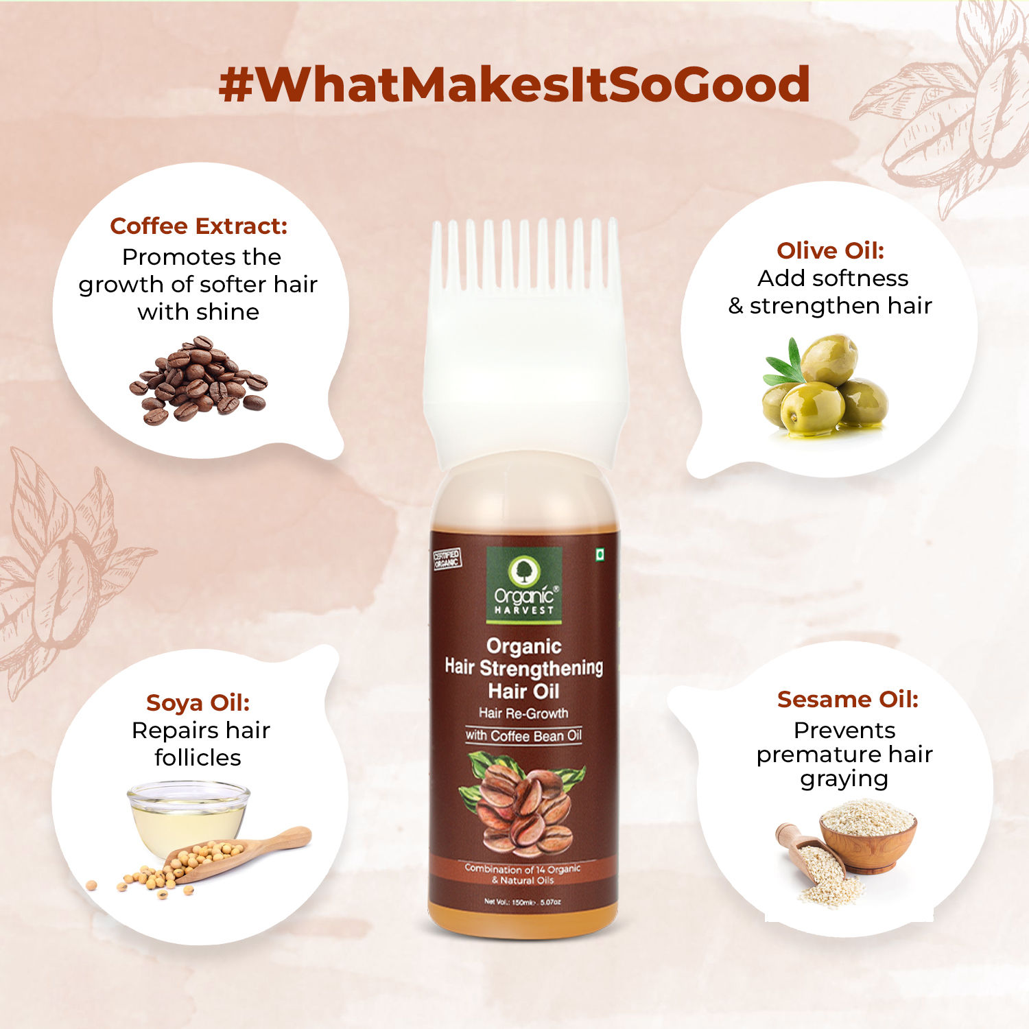 Organic Harvest Everyday Hair Oil For Both Men & Women Infused with