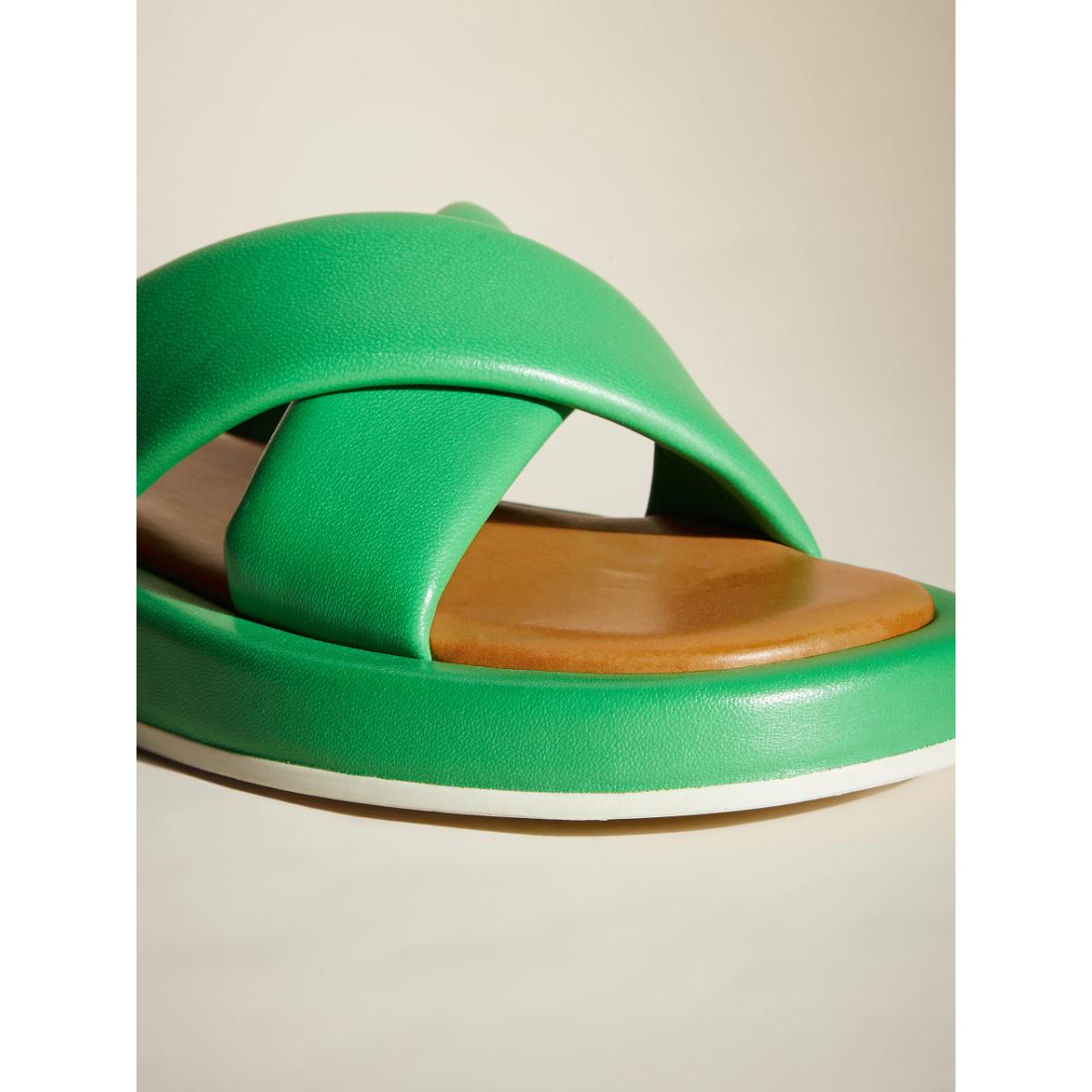 Buy Peach Flores Women Green Crossed Strap Flats Online buy-peach-flores-women-green-crossed-strap-flats-online