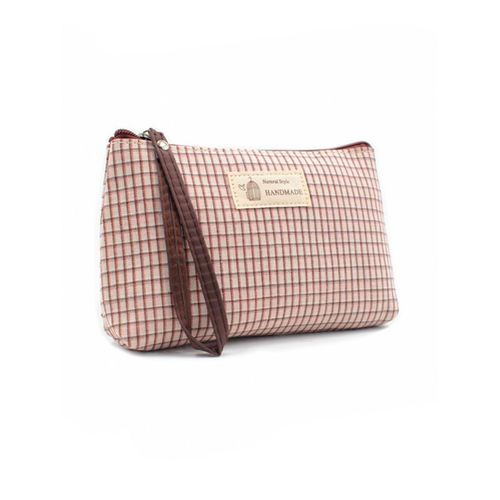 Visual Echoes Pink Checkered Everyday Essential Pouch