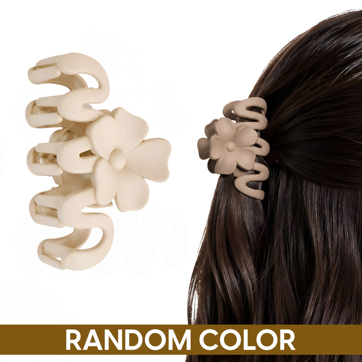Matra Hair Claw Clips Clutcher Zig Zag Korean Flower Accessory Medium Size Wavy Clutches - Any Color