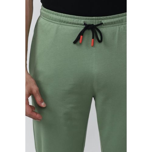 Men Green Solid Casual Track Pants