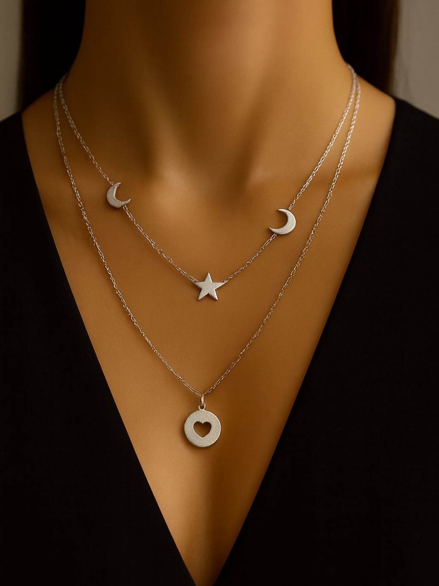 House of Pehr Silver Plated Layered Chain Necklace