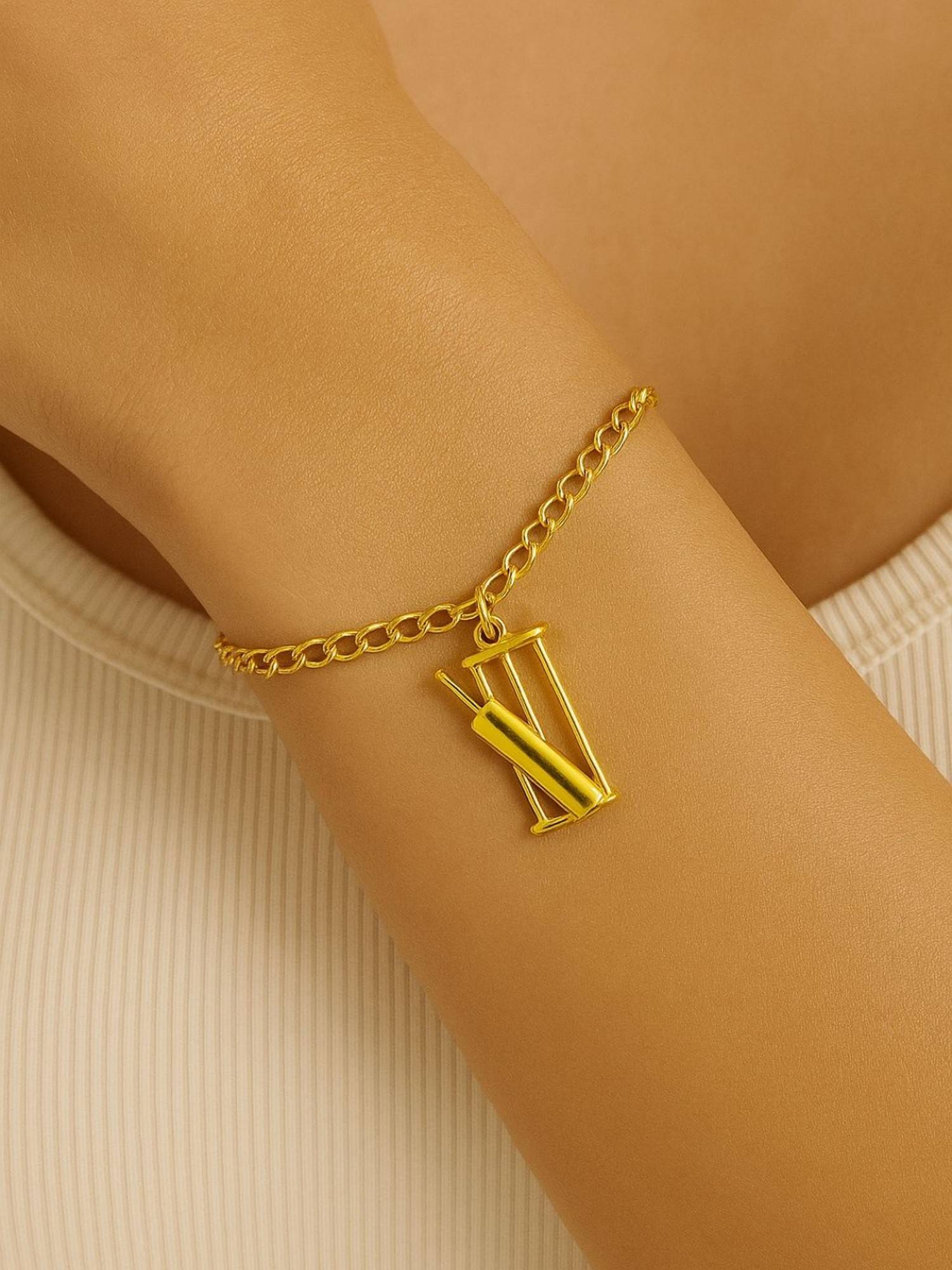 House of Pehr Women Gold Plated Pickleball Bracelet