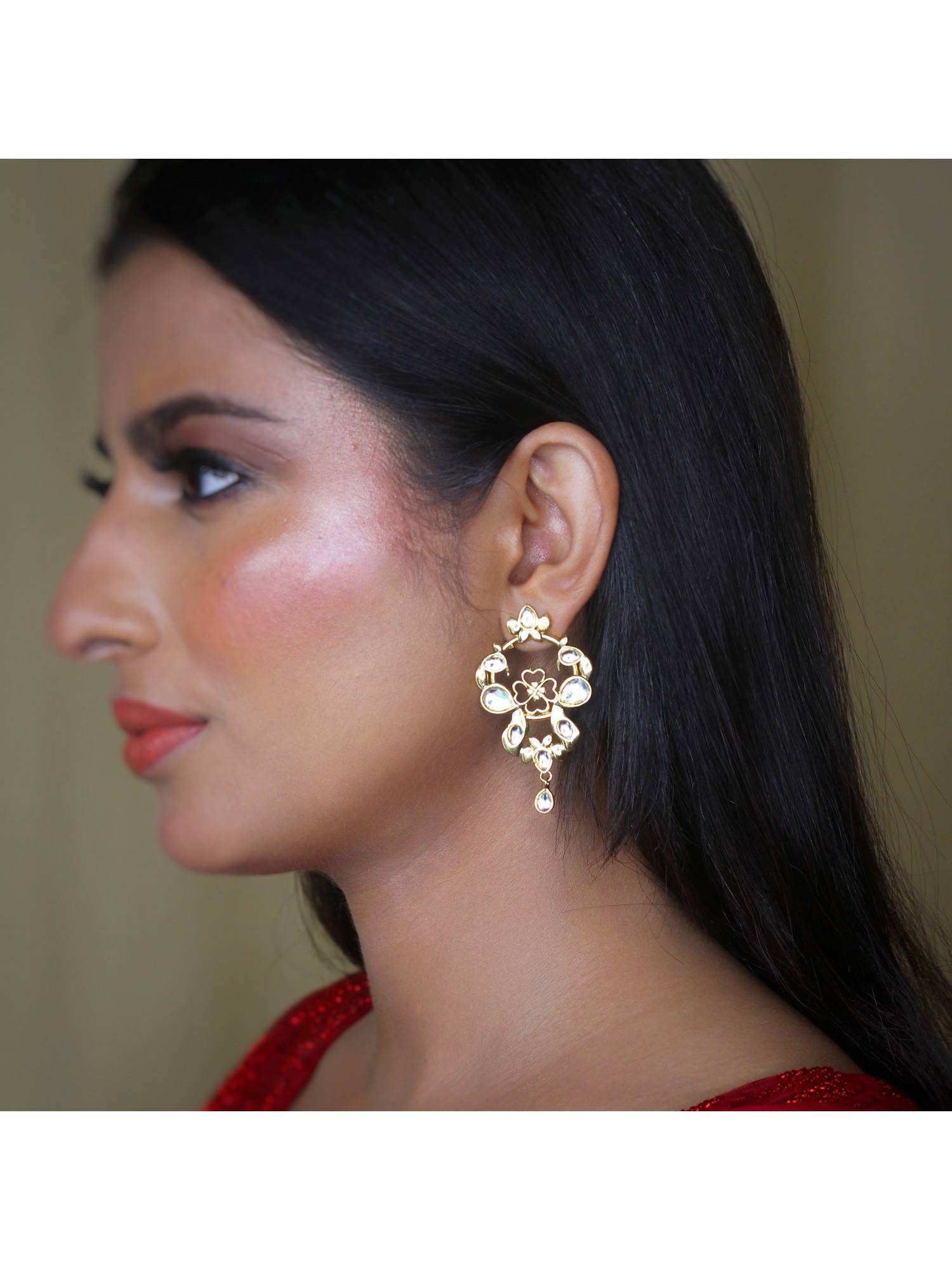 Amaltaas Sitara Big Art Deco Drop Earring