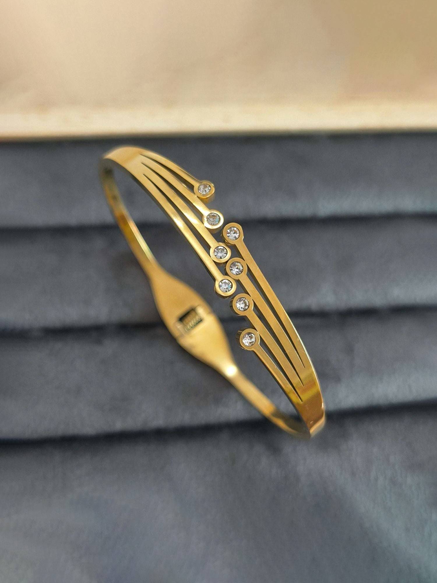 Designs & You White Gold Plated Contemporary Anti Tarnish Geometric Bracelet